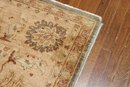 Gorgeous Wool Area Rug Shades Of Green Red & Beige