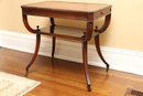 Weiman Leather Top Side Table