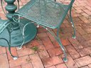 Vintage Green Wrought Iron Table And Chairs