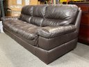 Brown Leather Three Seat Sofa