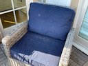 All-weather Outdoor Wicker Swivel Chairs With Sunbrella Cushions
