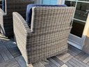 All-weather Outdoor Wicker Swivel Chairs With Sunbrella Cushions