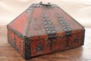 Hand Painted Indian Decorative Jewelry Box With Hand Forged Iron Details