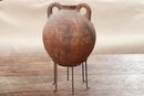 Dual Handle Terracotta Jug On Stand