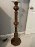 Chestnut & Brass Floor Lamp