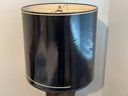 Large Silver Finish Lamp With Black Shade