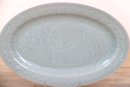 Celadon Stoneware Covered Jar And & Dish