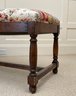 Beautiful Upholstered Floral Oak Bench