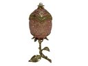 Pink And Gold Faberge Egg On Leaf Stand