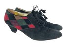 Bottega Veneta Black And Multicolored Accent Suede Laced Shoes - Size 8