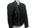 Head Start Black Leather Motorcycle Jacket Size 40
