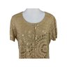 Chicos Gold Button Front Sweater Size 2 Medium