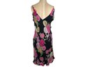 Gorgeous Tessuto Black Floral Silk Summer Dress - Size L