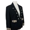 Chicos Black Jacket With Leopard Print Size 2P Medium