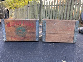 Pair Of Wooden Beverage Crates