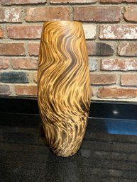 Tall Swirl Vase In Mango Wood From Thailand