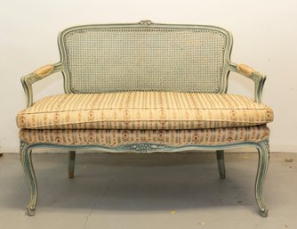 Vintage French Country Caned Settee