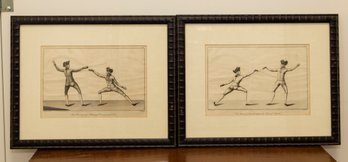 Gentleman Fencers En Garde Pair Of Prints