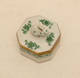Herend Porcelain Green Trinket Box
