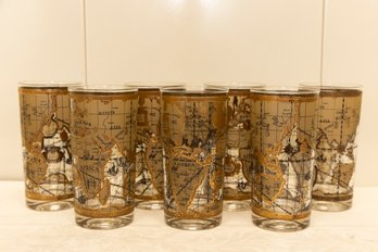 Mid Century Map Drinking Glasses