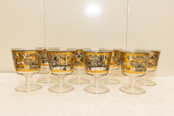 Mid Century Map Cocktail Glasses