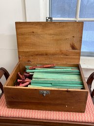 Vintage Lincoln Logs In Wooden Crate
