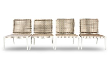 Set Of 4 Walters Wicker Custom Delta Balcony Chairs - Outdoor Woven Resin (Cushion Req'd)