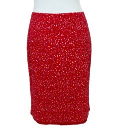 Sharagano Red & Orange Print Skirt Size 12