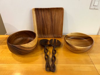 5pc Wooden Bowl Set