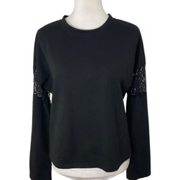 Shein Black Top With Lace Size L