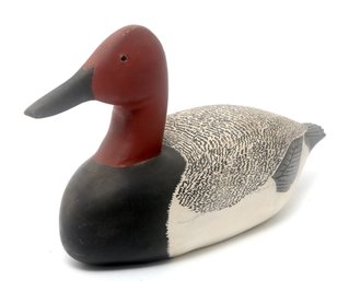 Vintage Andrew Pinnola Wooden Duck Decoy - Glass Eyes