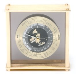 Vintage Seiko Quartz World Time Desk Clock