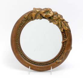 Small Vintage Floral Round Accent Mirror