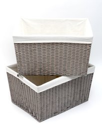 Pair Of Wicker Laundry Baskets