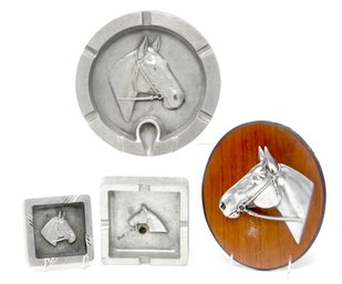 Bruce Fox Ashtray Collection And Chrome Mounted Sculpture