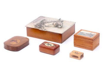 Horse Trinket Box Collection. Horse Buttons And Music Box.