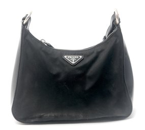 Prada Black Nylon & Patent Leather Handbag