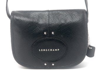 Longchamp Black Leather Cross Body Bag