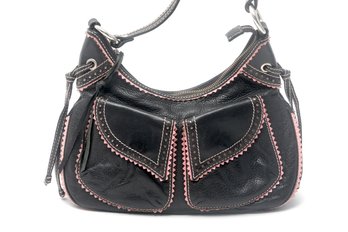Isabella Fiore Black Leather Handbag