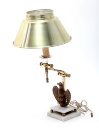 Brass Articulating Lamp With Marble Base