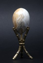 Polished Marble Egg With Stand