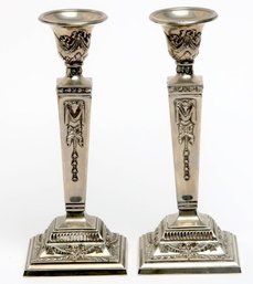 Pair Of Silver Plated Candle Sticks