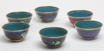 Set Of 6 Cloisonne Bowls