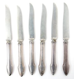 Vintage Alvin Silmet Silver Plated Knives 6 Total