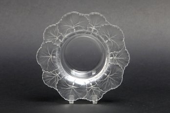 Lalique Crystal Etched Floral Dish