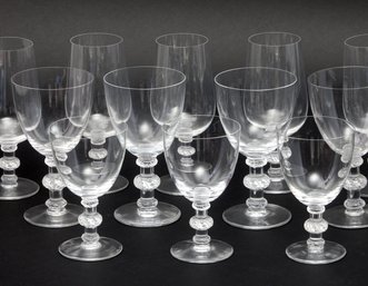 12 Lalique Crystal Stemware In The Saint Hubert Pattern