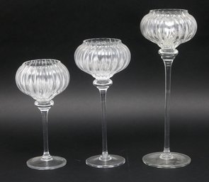 Long Stem Glass Candle Holders