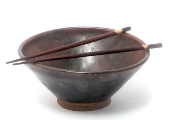 Chinese Jian-kiln Bowl, Song Dynasty And Chopsticks