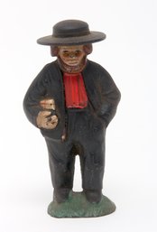 Vintage Cast Iron Amish Man Statue