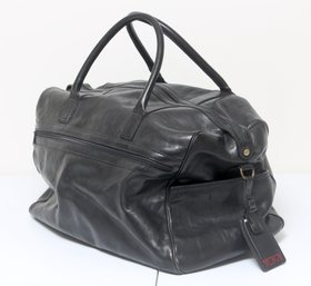TUMI Leather Weekender Duffel Bag